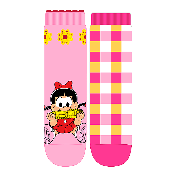 Meia Infantil Soquete Kit 2 Chico Bento Menina 351
