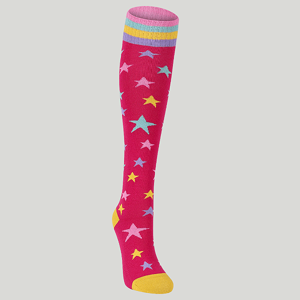 Meia 5/8 Lupo Estrelas Infantil Colorida Cano Longo 02690