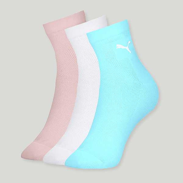 Meia Puma Cano Médio Esportiva Kit 3 Pares Feminina 4740