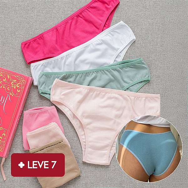 Kit Semaninha 7 Calcinha De Algodão Tanga Alta Mari - 53