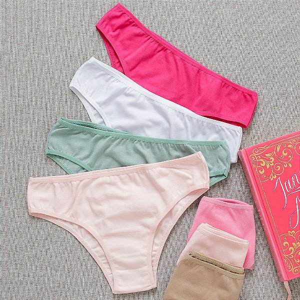 Kit Semaninha 7 Calcinha De Algodão Tanga Alta Mari - 53