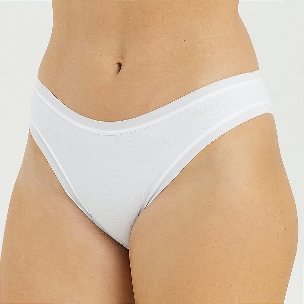 Calcinha de Algodão Tanga Leticia Branco 01-BR