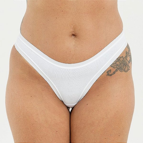 Calcinha Fio Dental de Algodão Encanto Branco 06-BR