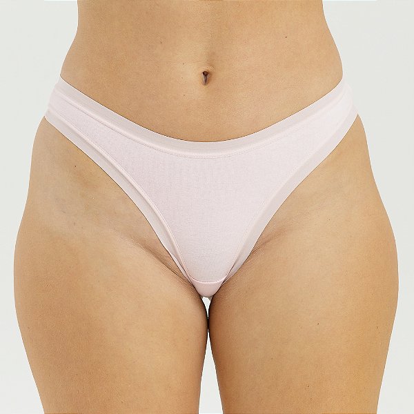 Calcinha Fio Dental de Algodão Encanto Rosa Bebe 06BB
