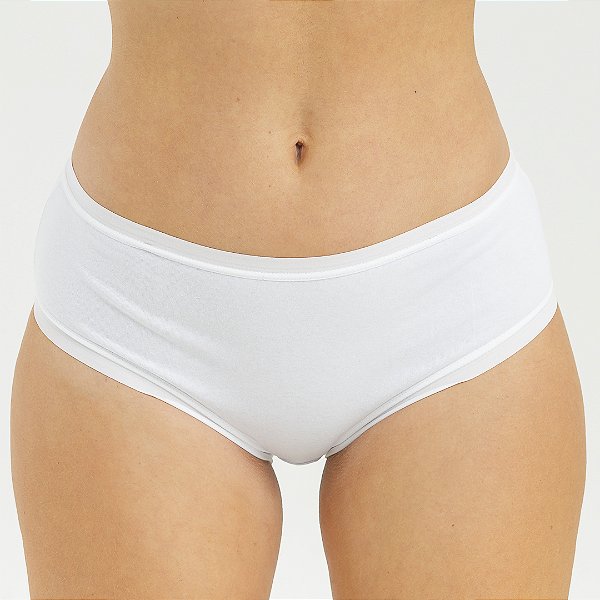 Calcinha De Algodão Tanga Alta Leticia Branco 14BR
