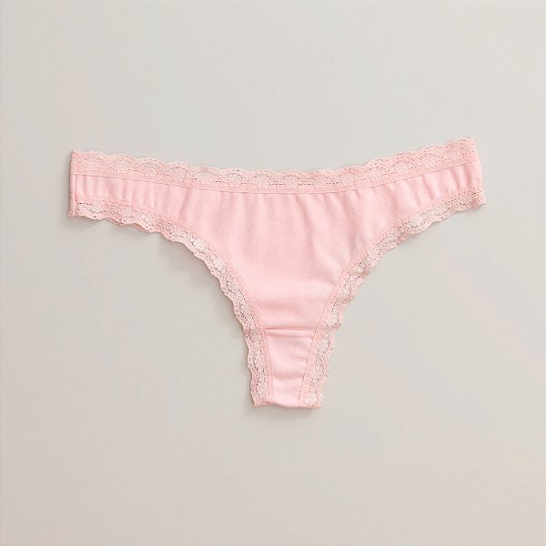 Calcinha De Algodão Fio Dental Boreale Rosa Bebe 48-BB