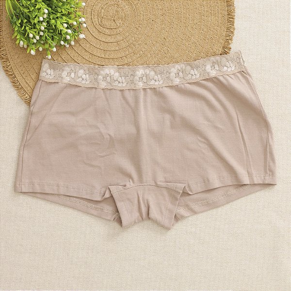 Calcinha Boxer Feminina De Algodão Ana Chocolate 50CH