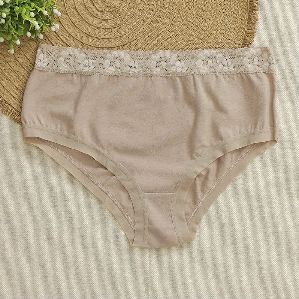 Calcinha De Algodão Tanga Alta Sofia Chocolate 16CH