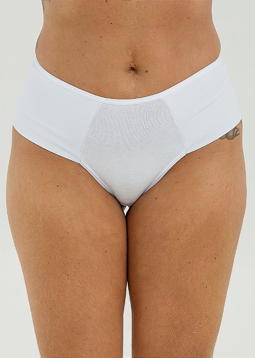 Calcinha De Algodão Fio Duplo Lateral Dupla Laura Branco 77-BR