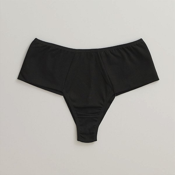Calcinha De Algodão Fio Duplo Lateral Dupla Laura Preto 77-PR