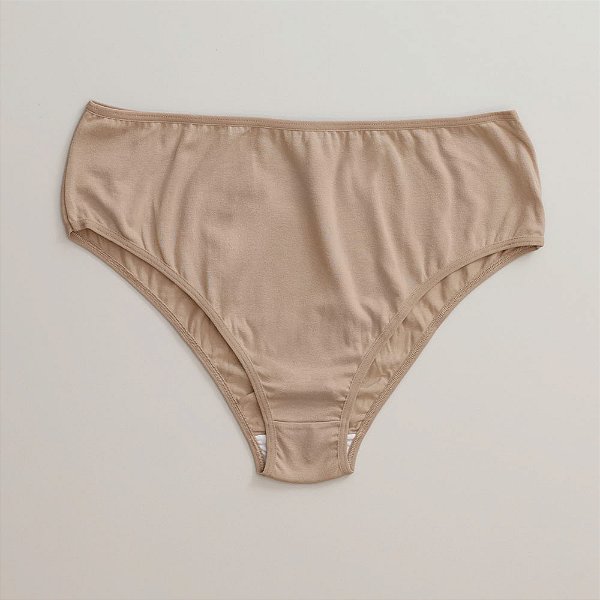 Calcinha De Algodão Tanga Alta Plus Size Ângela Chocolate 40-CH
