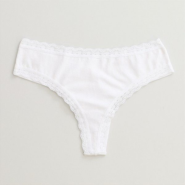 Calcinha De Algodão Fio Duplo Boreale Fabi Branco 82-BR