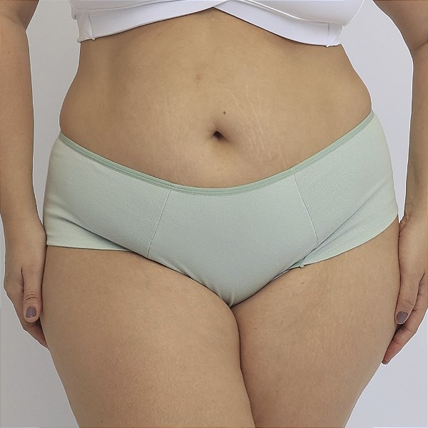 Calcinha de Algodão Tanga Lateral e Frente Dupla Plus Emily Theos 54-TH