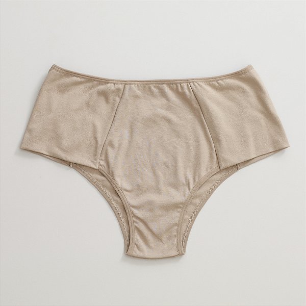 Calcinha de Algodão Tanga Lateral e Frente Dupla Plus Emily Chocolate 54-CH