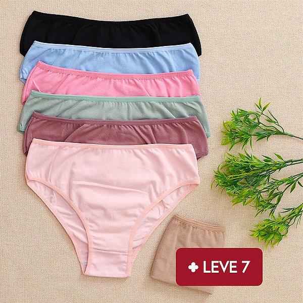 Kit Semaninha 7 Calcinha De Algodão Tanga Alta Rai k7-39