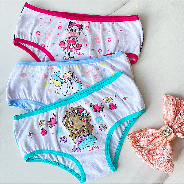 Calcinha De Algodão Lola Infantil com Estampas Sortidas 72-SO
