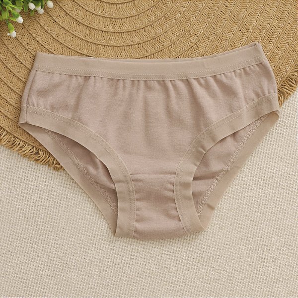 Calcinha de Algodão Infantil de Elástico Aberto Chocolate 17CH