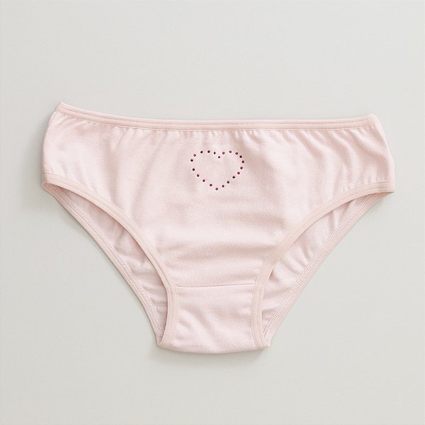Calcinha De Algodão Infantil Isadora de Stras Rosa Bebe 30-BB