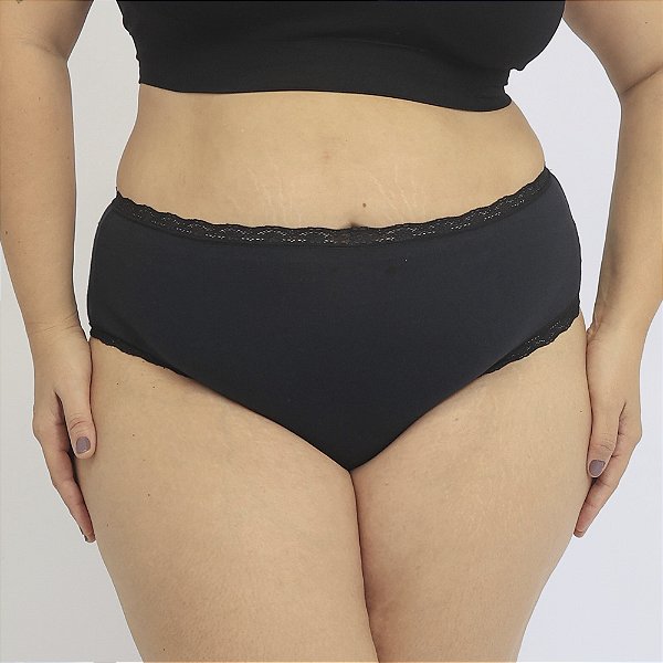 Tanga Alta Boreale Eduarda Plus Size Preto 84-PR
