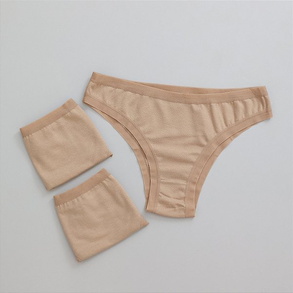 Kit 3 Calcinhas de Algodão Tanga Leticia Chocolate K3-01-CH