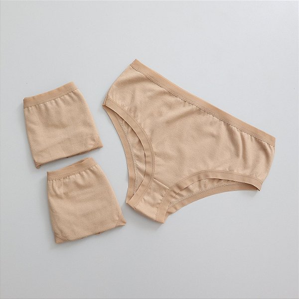 Kit 3 Calcinhas de Algodão Tanga Leticia Lateral Larga Chocolate K3-14-CH