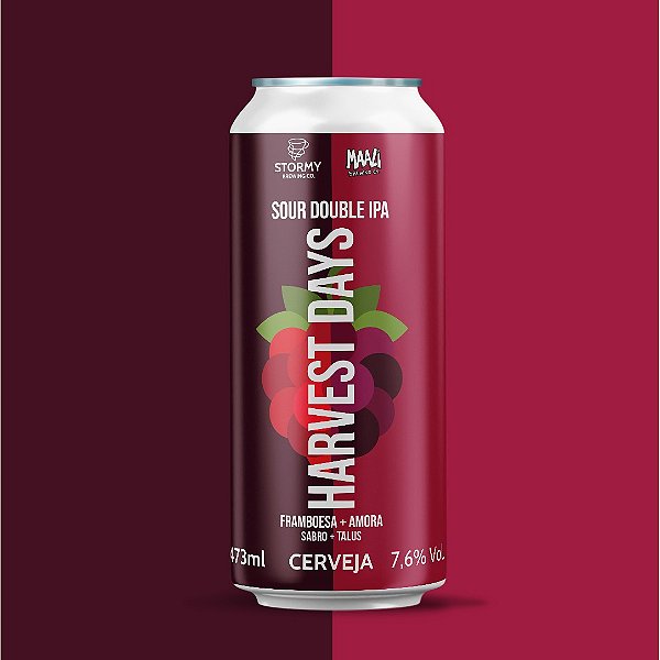 Cerveja Stormy - Harvest Days - SOUR DOUBLE IPA - FRAMBOESA + AMORA