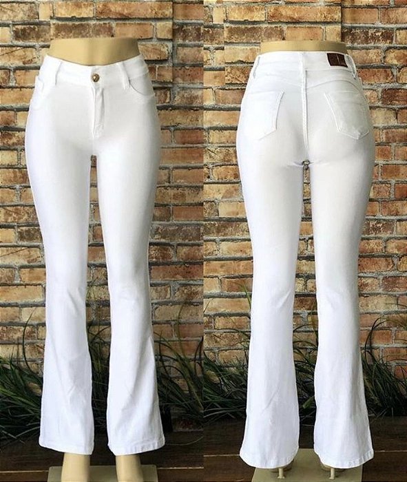 Calça Jeans Flare Branca - Bia Moda