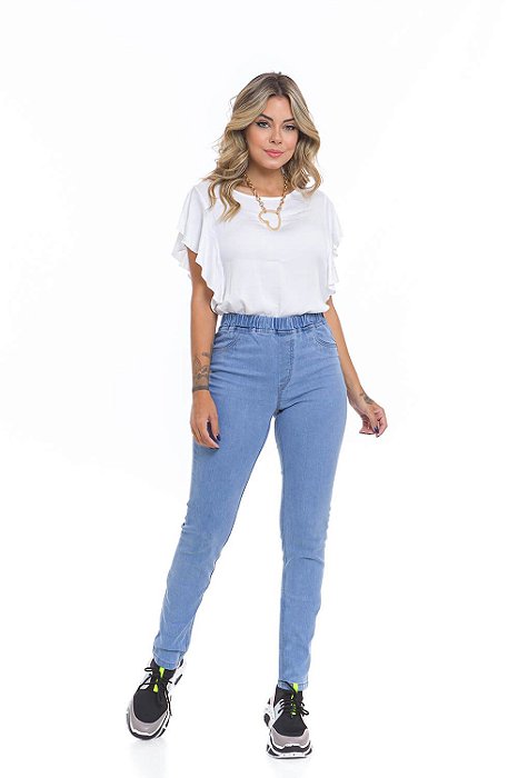 Calça Feminina Jeans Jegging Delavê Godli