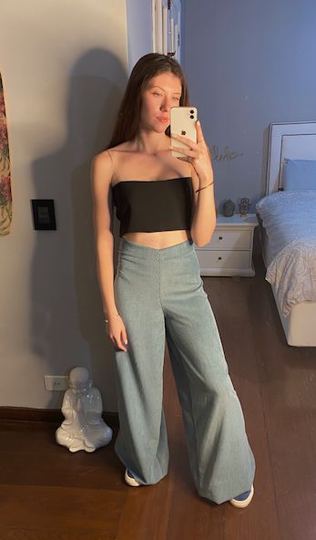 Wide Leg Veludo Canelado