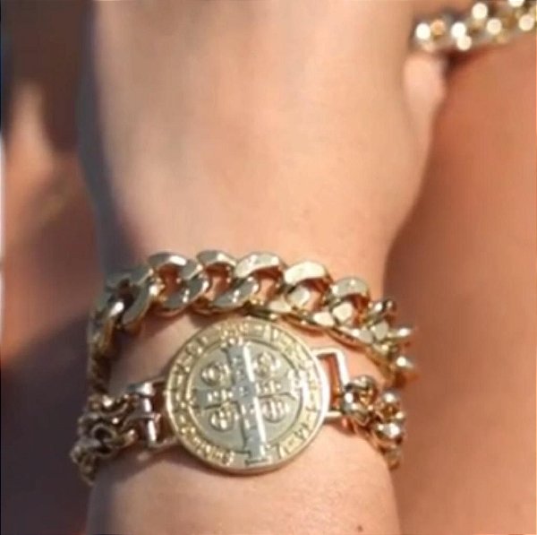 BRACELETE DE SAO BENTO DUPLO com ima