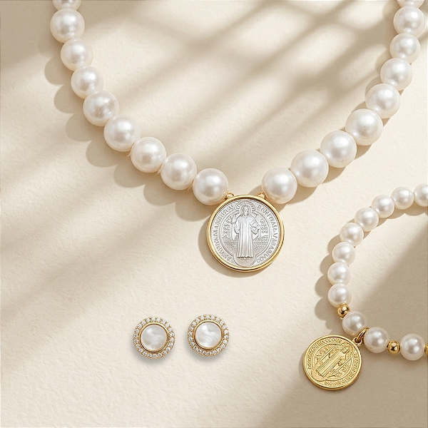 COLAR DE PEROLA SAO BENTO