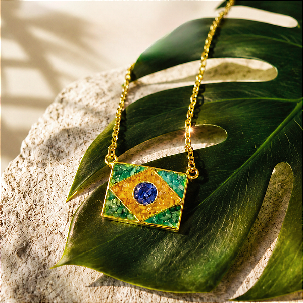 ✨ TÍTULO ✨ Colarzinho da Copa em Pedras Naturais 🇧🇷💚 Beleza, energia e significado para torcer brilhando!