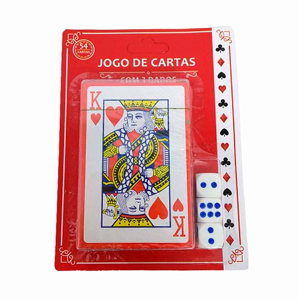 Jogo de Cartas - Baralho com 3 Dados