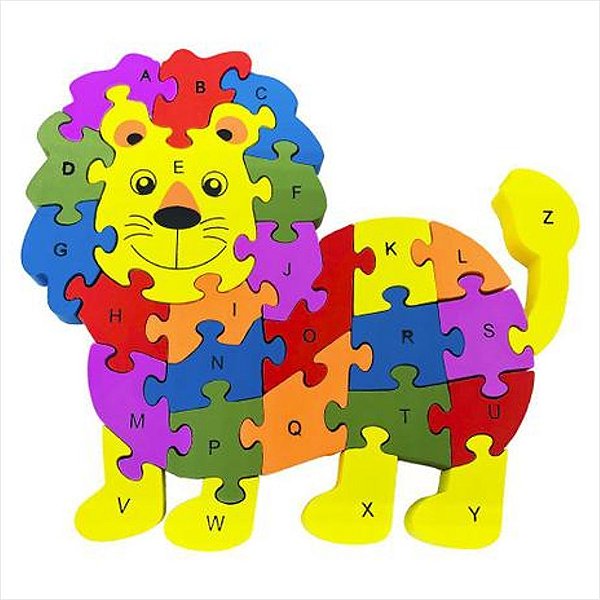 BRINQUEDO EDUCATIVO QUEBRA-CABEÇA EDUCATIVO EM  MDF LEÃO