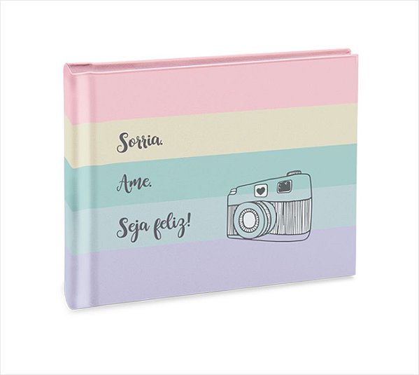 ÁLBUM HORIZONTAL PARA FOTOS POLAROID OU MINI 12 PAGINAS ADESIVADAS CARTÃO BRANCO - 901