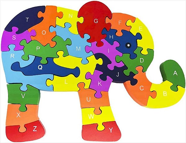 QUEBRA CABEÇA EM MDF ELEFANTE 26 PEÇAS TOY MIX