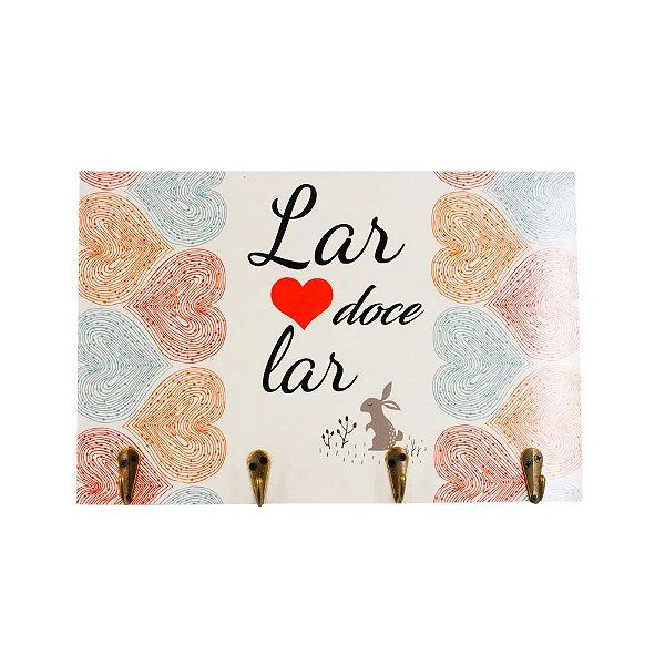 PORTA CHAVES 4 GANCHOS 20X30