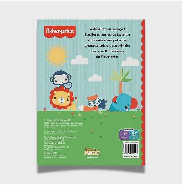 LIVRO PARA COLORIR 101 PRIMEIROS DESENHOS FISHER PRICE