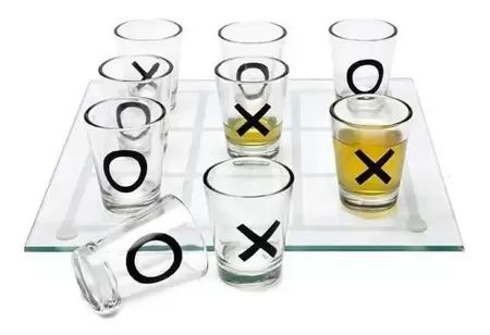 Jogo Da Velha Com Copos Drink Shot Dose 10ml Jogo De Bebida