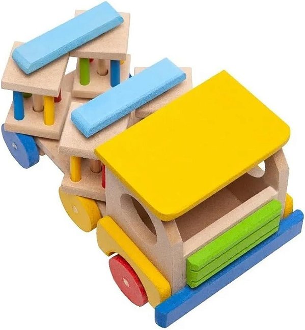 Caminhão Gira Gira De Madeira Brinquedo Pedagógico Lúdico