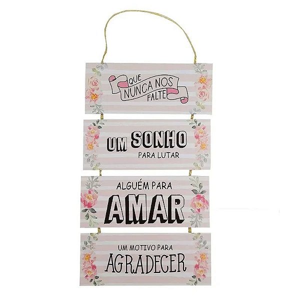 PLACAS 4PC QUE NUNCA NOS FALTE COM CORDAO
