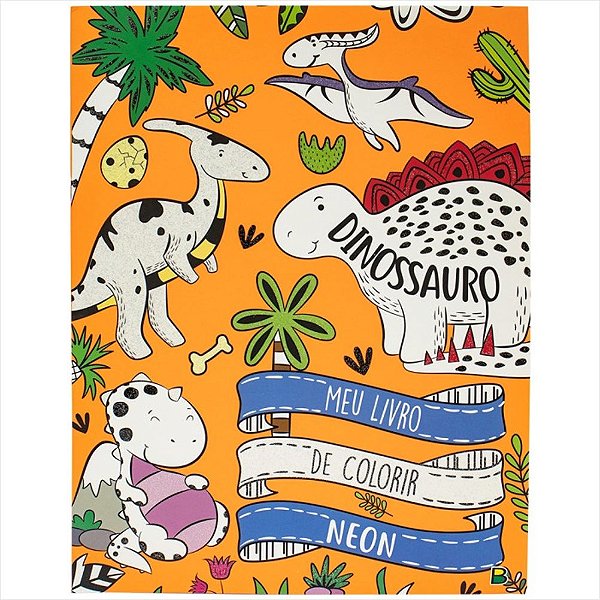LIVRO DE COLORIR NEON DINOSSAURO