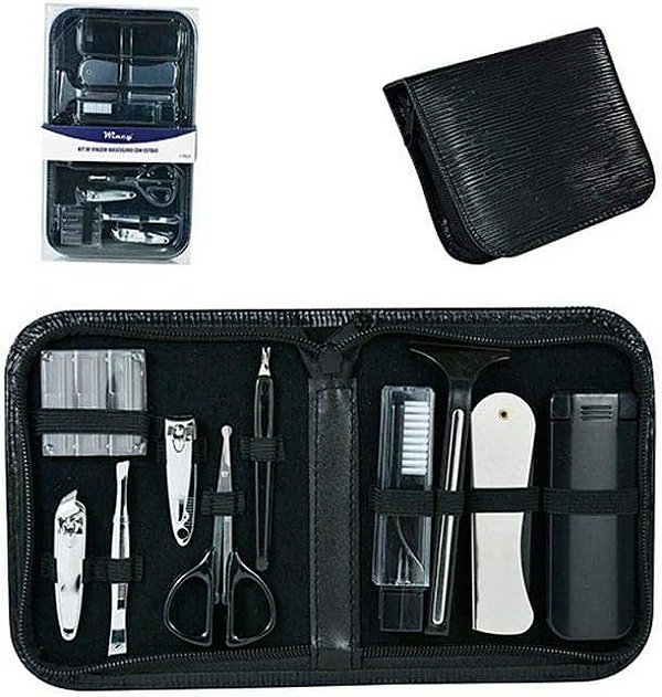 KIT VIAGEM 11 PEÇAS MASCULINO ESTOJO