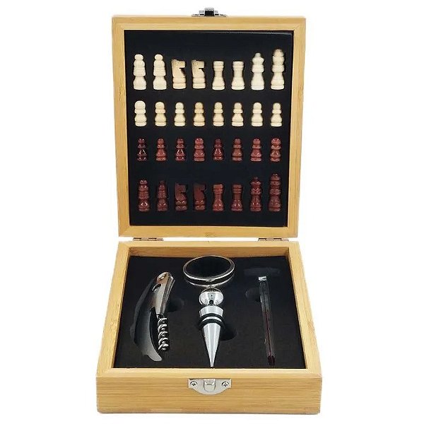 KIT VINHO  5 PEÇAS COM JOGO DE XADREZ