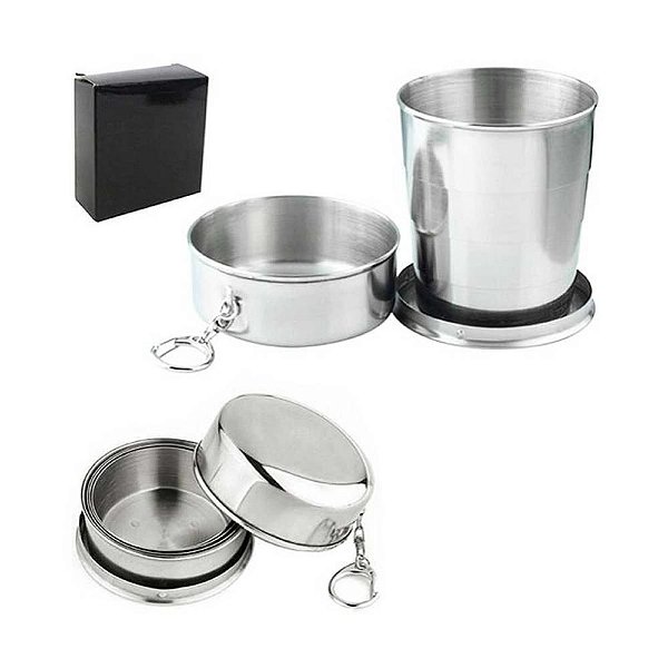 Copo Dobrável de Inox 250ml Golden Rio