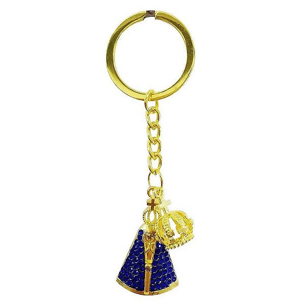 NOSSA SENHORA APARECIDA CHAVEIRO  DOURADO METAL