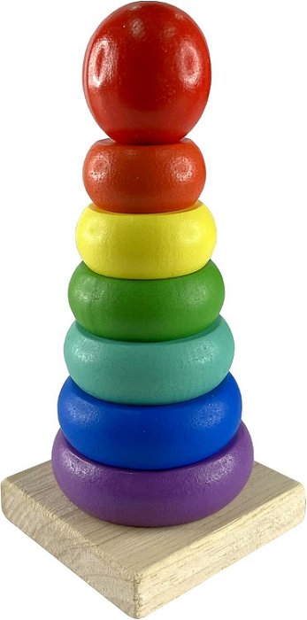 Brinquedo Educativo Pirâmide 7Peças Torre De Encaixe sortida