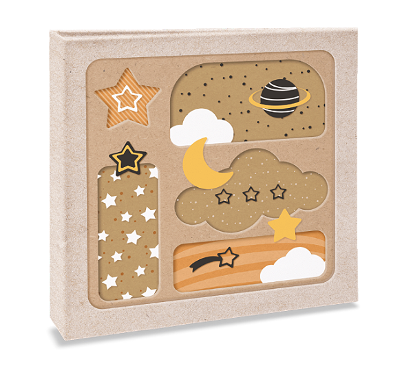 Album Scrap Book Quadrado Ferragem 20Folhas Papel Kraft 602