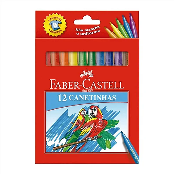 CANETA HIDROGRAFICA 12 CORES GRANDE 150112ZF  FABER