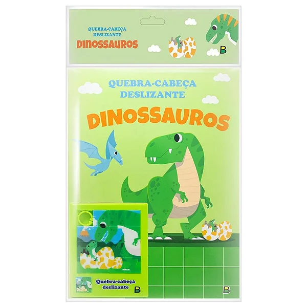 LIVRO E QUEBRA-CABECA DESLIZANTE DINOSSAUROS